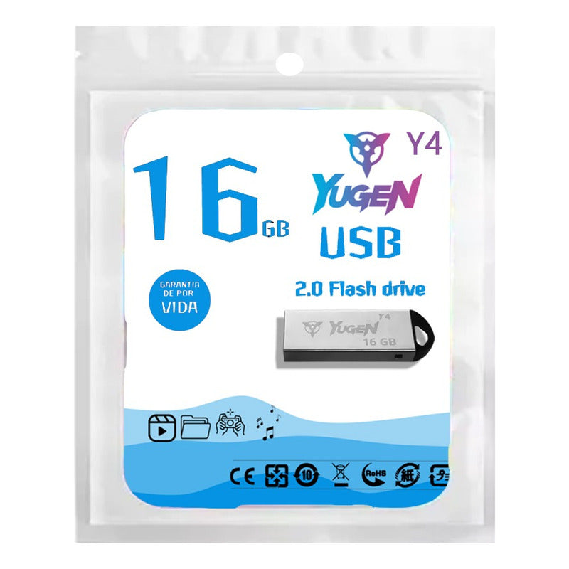 Kit  100 Memorias Usb 16gb Metalica Usb 2.0 Yugen  Plata Y4 Plateado Y4