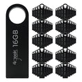 Kit 100 Memorias Usb 16gb Negro 2.0 Bulk 4geek Liso