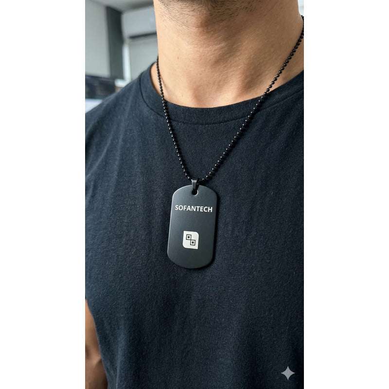 Dije Personalizado Identificación Grabado Láser Placa Negro