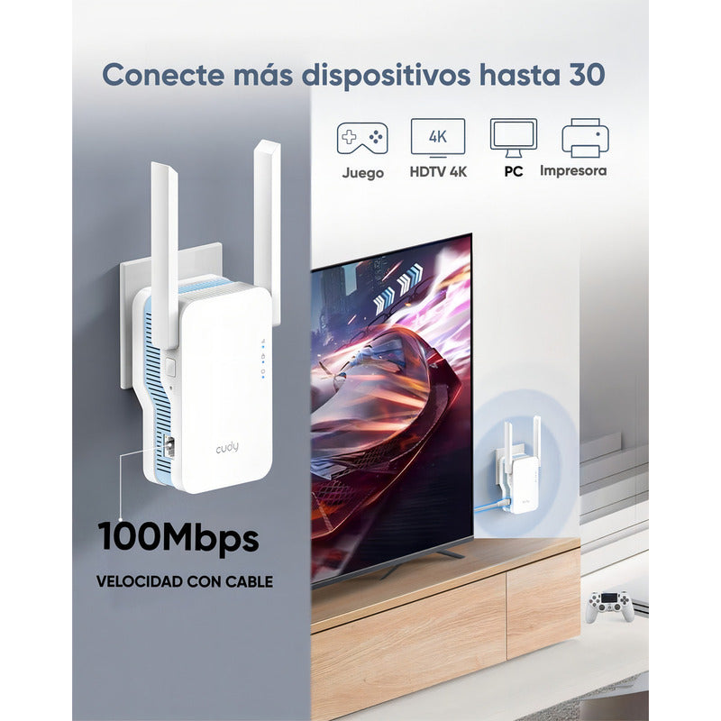 Extensor Wifi Ac1200 Repetidor Wifi Doble Banda 1200mbps Con Puerto Ethernet Mesh Compatible Con Todos Los Routers Cudy Re1200 Cobertura Amplificador Señal Wifi 5