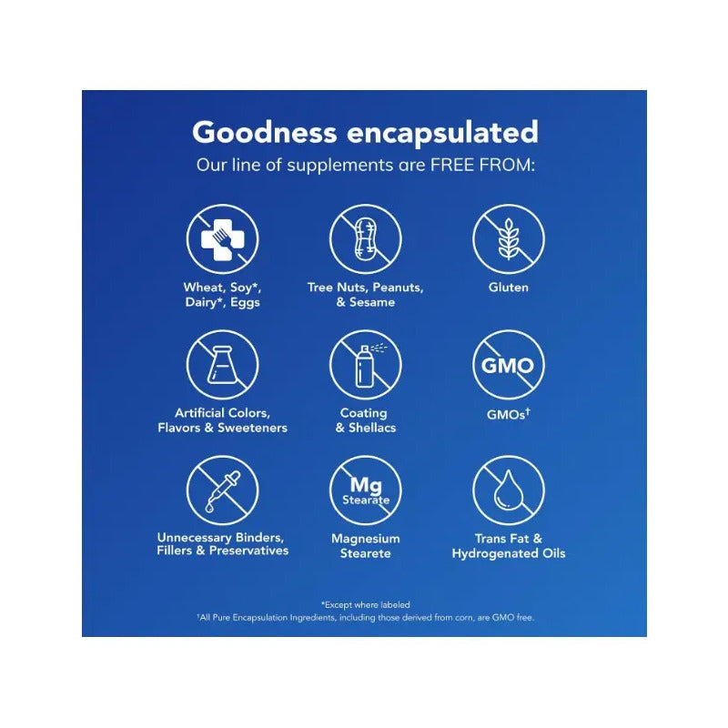Glicinato De Magnesio Pure Encapsulations Alta Absorción Sin Sabor 90 Cápsulas
