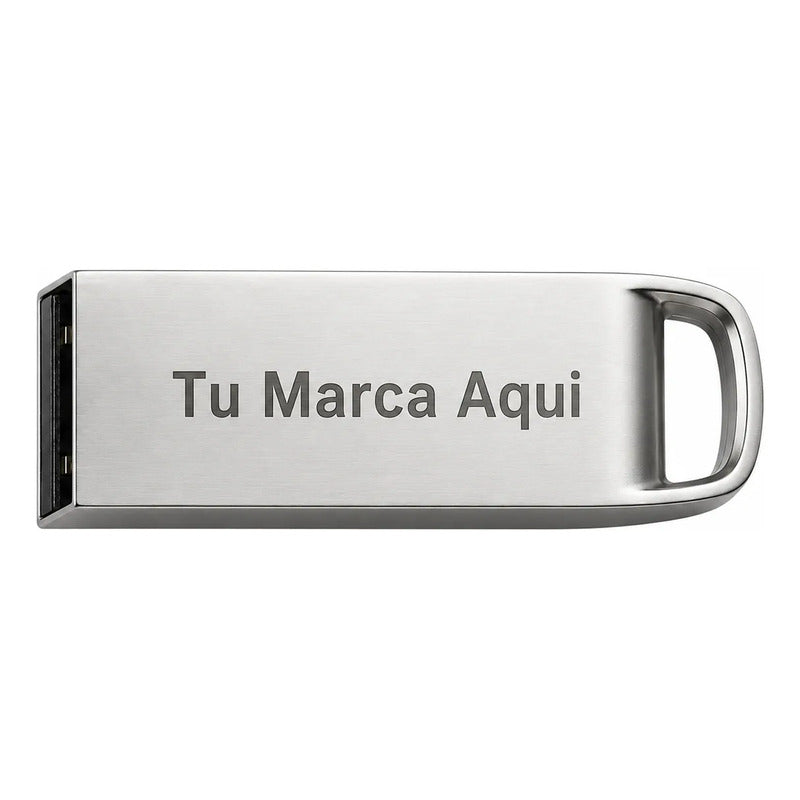 Paquete 100 Usb 16gb Personalizadas Con Logo Grabado Plateado Y5per