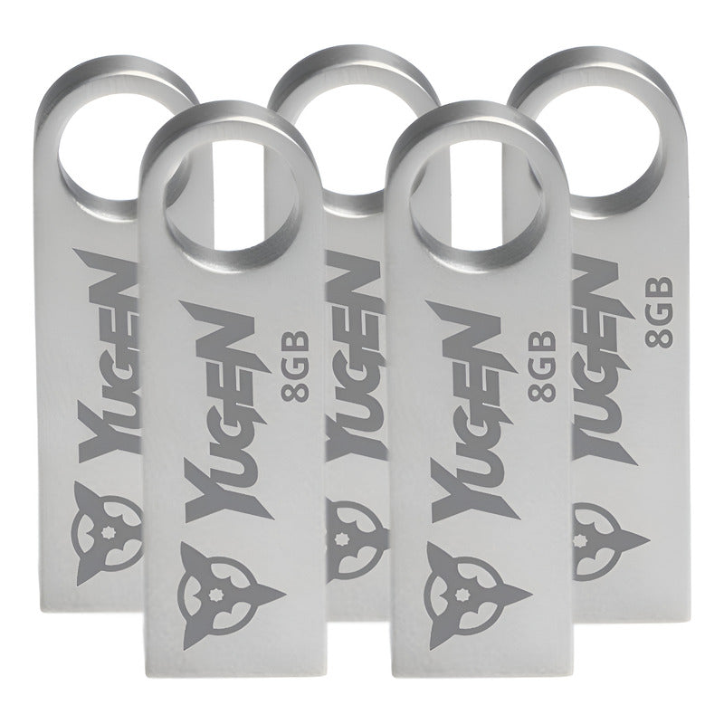 Kit 10 Memoria Usb 8gb Metalica Plata Bulk Suelta Nuevas Y1 Gris