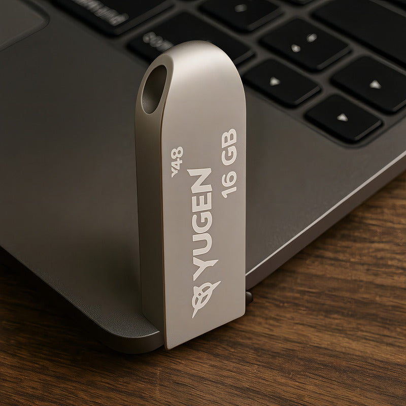 Memoria Usb 16gb Yugen Usb 2.0 Pack 10 Conector Usb-a Metálica Plata Y8 Plateado