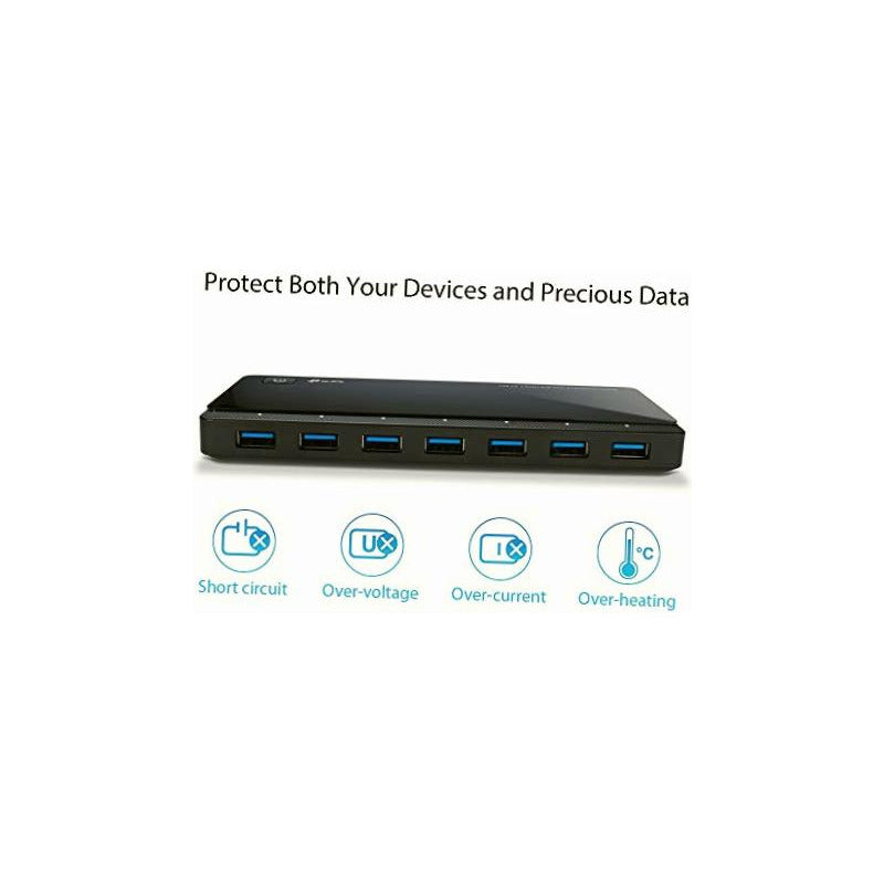 Hub Usb Tp-link De 7 Puertos 3.0 Con 2 Cargadores