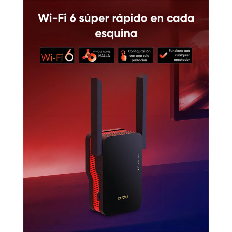 Repetidor Wifi 6 Cudy Ax3000 Doble Banda Gigabit Compatible Con Mesh