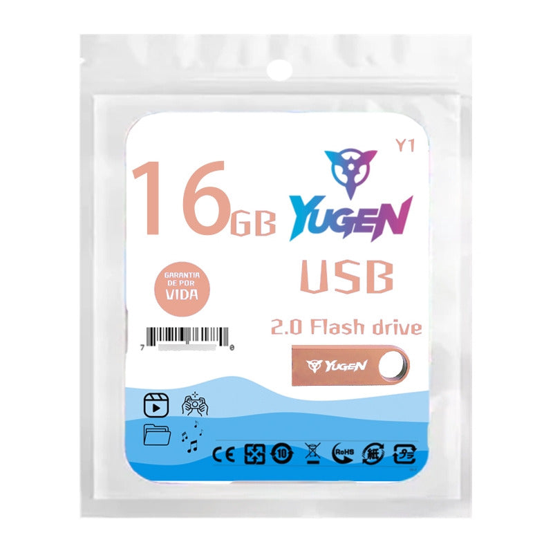 Paquete 50 Memoria Usb 16gb Colores Mayoreo Metálica Yugen Oro Rosa Y1
