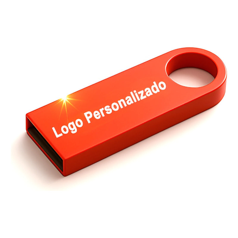 Kit 5 Memorias Usb 16gb Personalizadas Logo Laser Metal Rojo Rojo Y1r