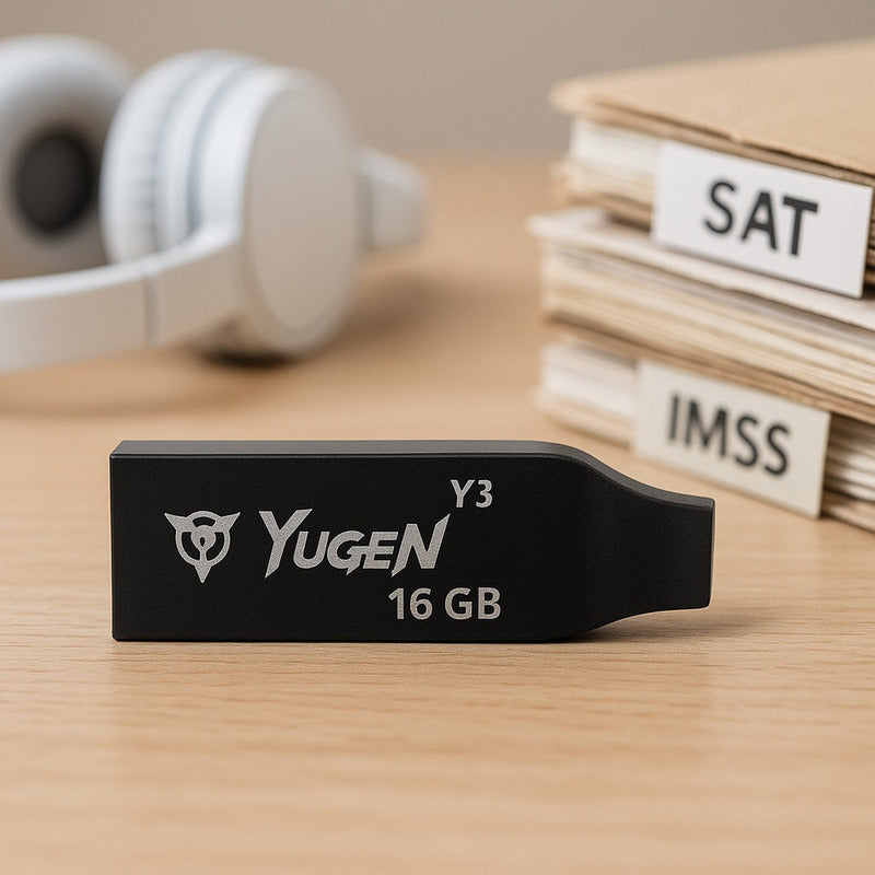 Pack 20 Memorias Usb 16gb Metálica Yugen Usb 2.0 Negro Modelo Y3b
