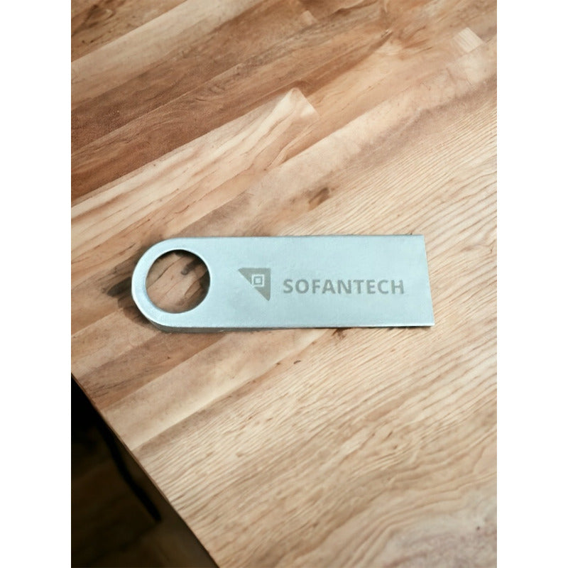 40 Memorias Usb 16gb  Personalizadas 2 Lados 2 Logos Laser Plateado Doble Logo