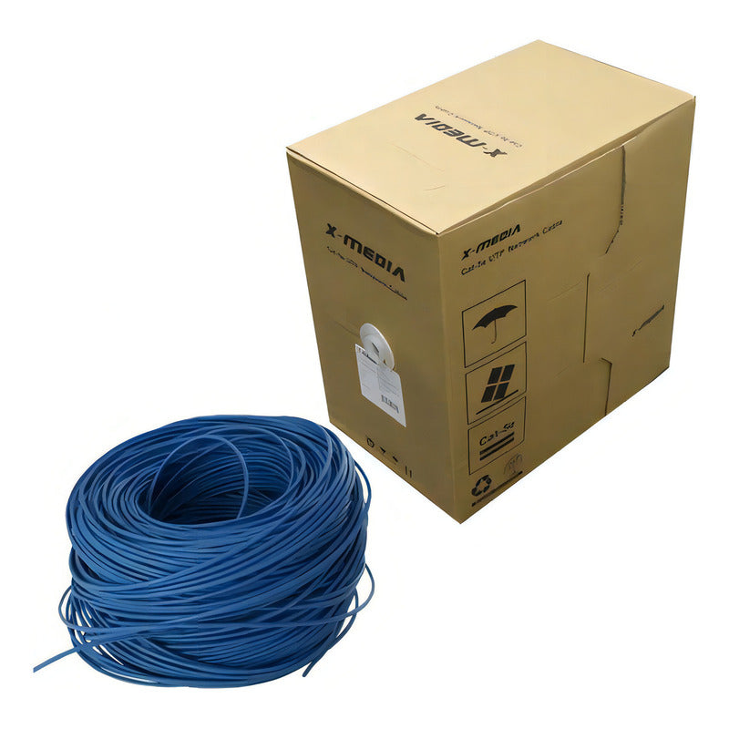 X-media Ca-tp6e1k-bu Bobina Utp Cat 6 305 Mts Color Azul /v