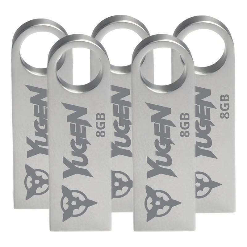 Kit 10 Memoria Usb 8gb Metalica Plata Bulk Suelta Nuevas Color Gris