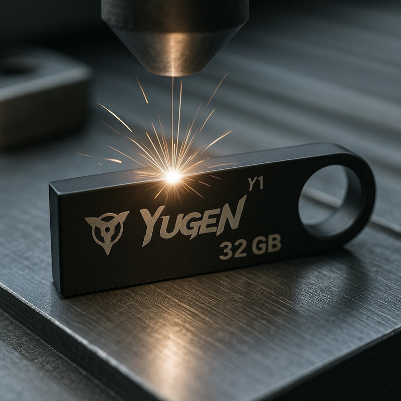 50 Memorias Usb 32gb Personalizadas Logo Laser Metal Negra Negro Y1b