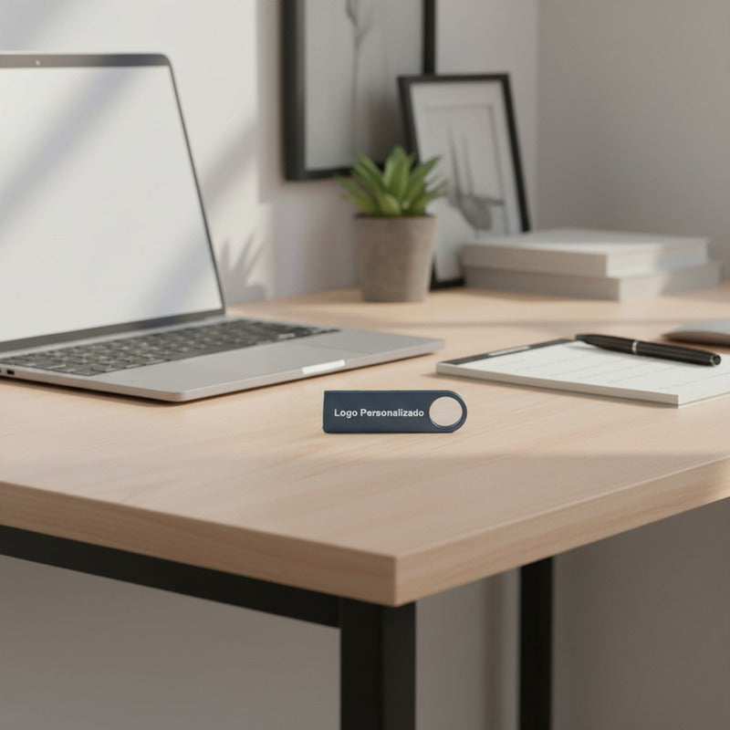 Kit 150 Memorias Usb 8gb Personalizadas Logo Laser Metal /i Azul 2 Y1