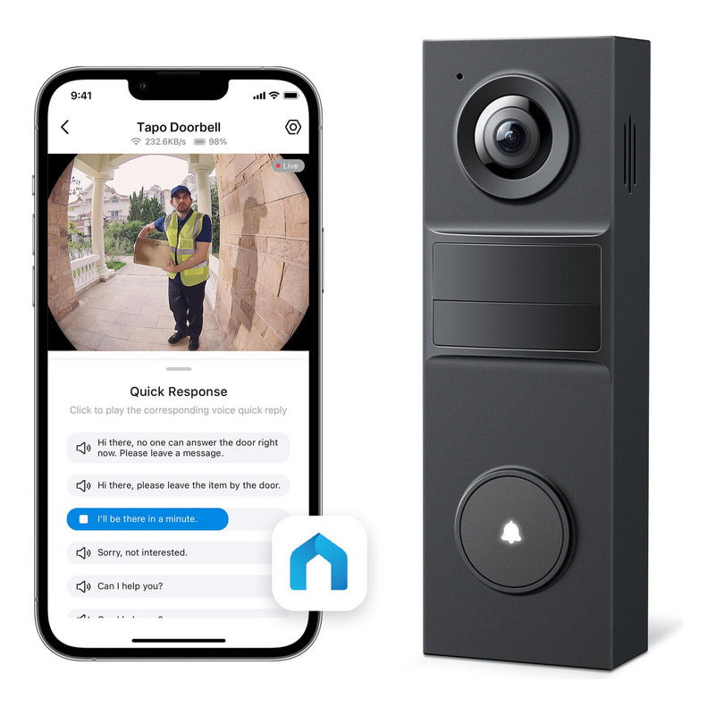 Tp-link Tapo D205 Timbre Inteligente Con Cámara 2k, Audio Negro 110v