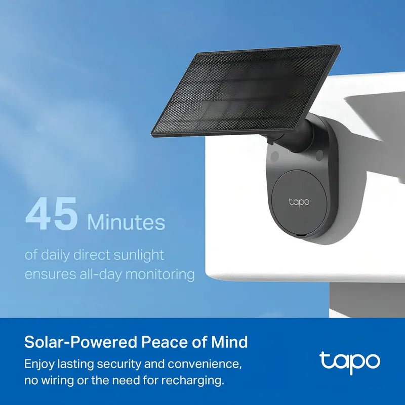 Kit Tapo Solarcam C403 Panel De Cámara Con Batería Para Ext Color Negro