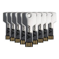 Paquete 10 Memoria Usb 8gb A Granel Metálica Mayoreo Yugen Plateado Y11