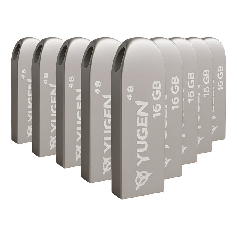 Kit  5 Memorias Usb 16gb Metalica Usb 2.0 Yugen  Plata Y8 Plateado Y8