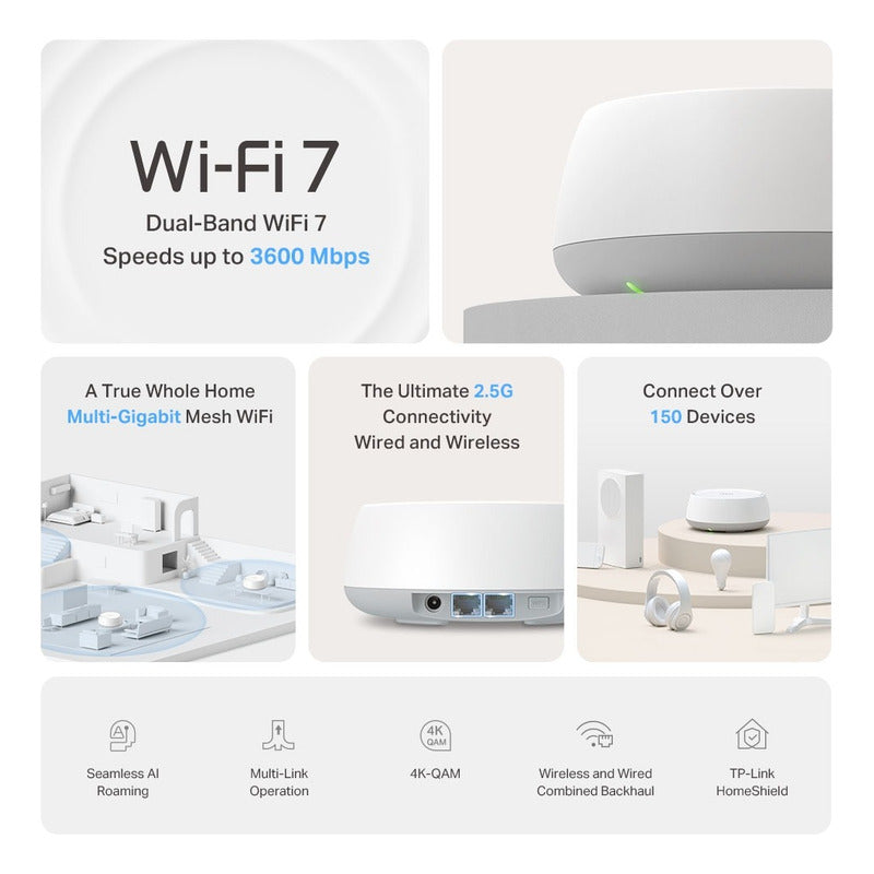 Tp-link Deco Be23 Blanco 3 Pack Router Mesh Wifi 7
