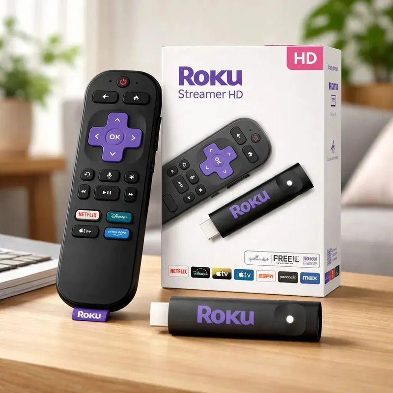 Roku Streaming Stick 3840br 2025 Para Tv Hd Y Modo De Auriculares Con Control De Voz Completo Negro