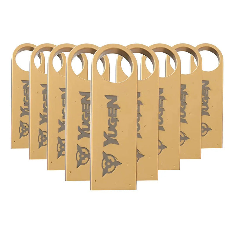 Paquete 100 Memoria Usb 8gb A Granel Metálica Mayoreo Yugen Dorado Y1