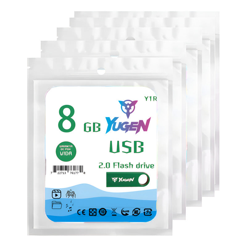 Paquete 50 Memoria Usb 8gb Colores Mayoreo Metálica Yugen Verde Y1