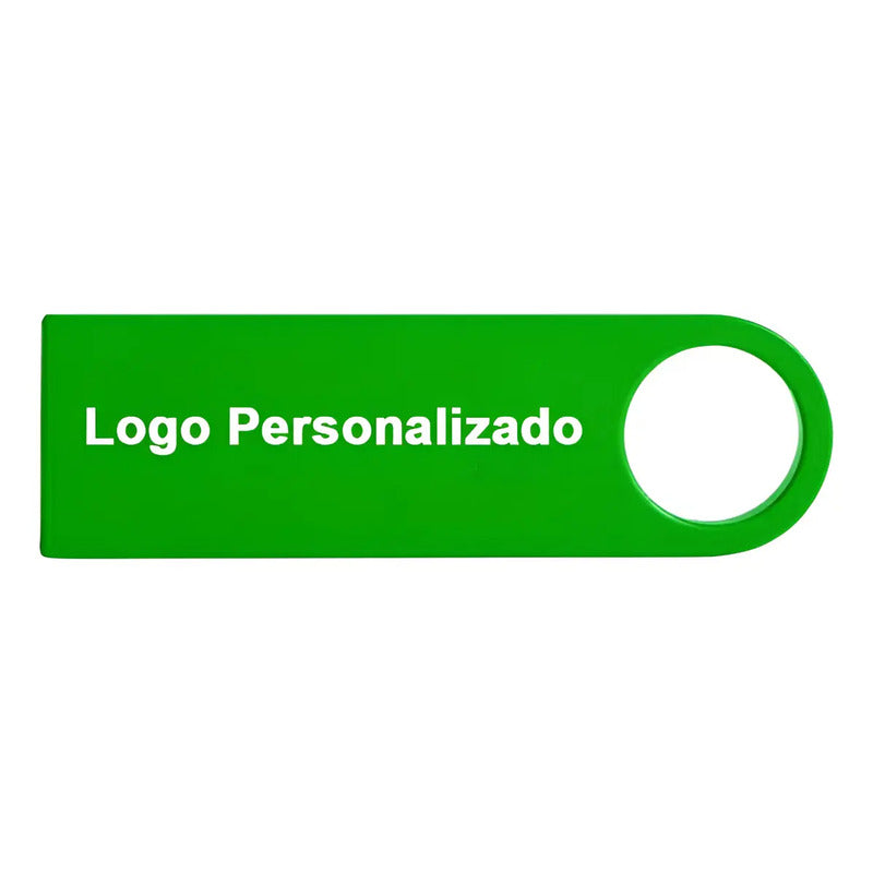Kit 350 Memorias Usb 16gb Personalizadas Logo Laser Metal /i Verde Limón Y1