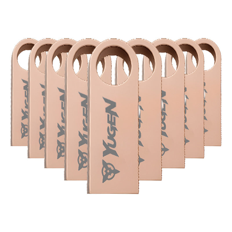 Paquete 100 Memoria Usb 8gb A Granel Metálica Mayoreo Yugen Oro Rosa Y1