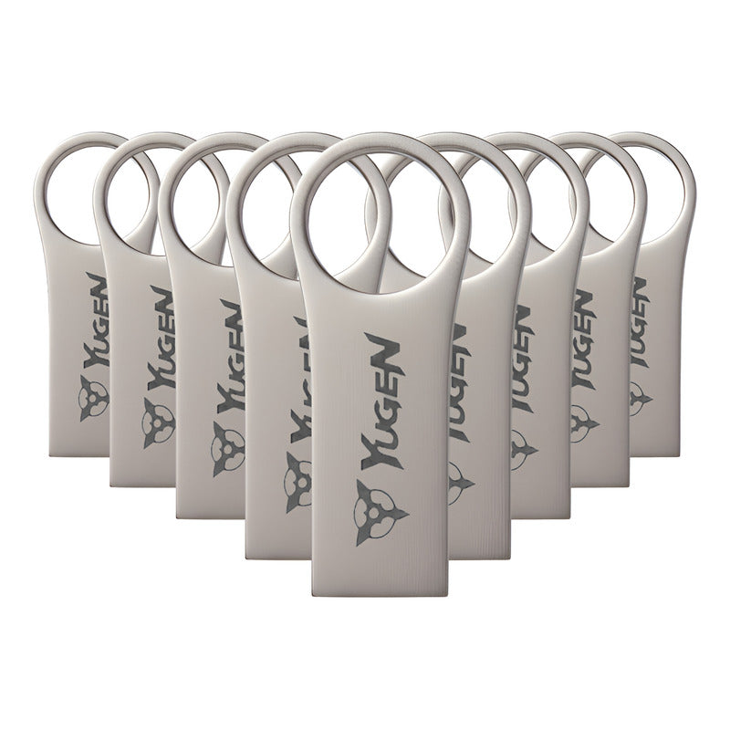 Paquete 30 Memoria Usb 8gb A Granel Metálica Mayoreo Yugen Plateado Y17