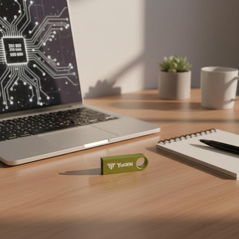 Paquete 50 Memoria Usb 8gb A Granel Metálica Mayoreo Yugen Verde Limon Y1