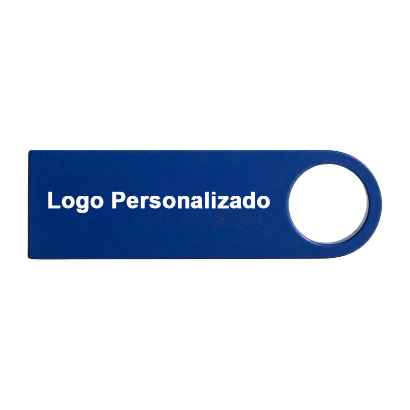 Kit 500 Memorias Usb 4gb Personalizadas Logo Laser Metal Azul Y1p