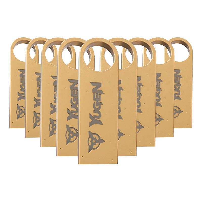 Paquete 100 Memoria Usb 8gb A Granel Metálica Mayoreo Yugen Dorado Y1