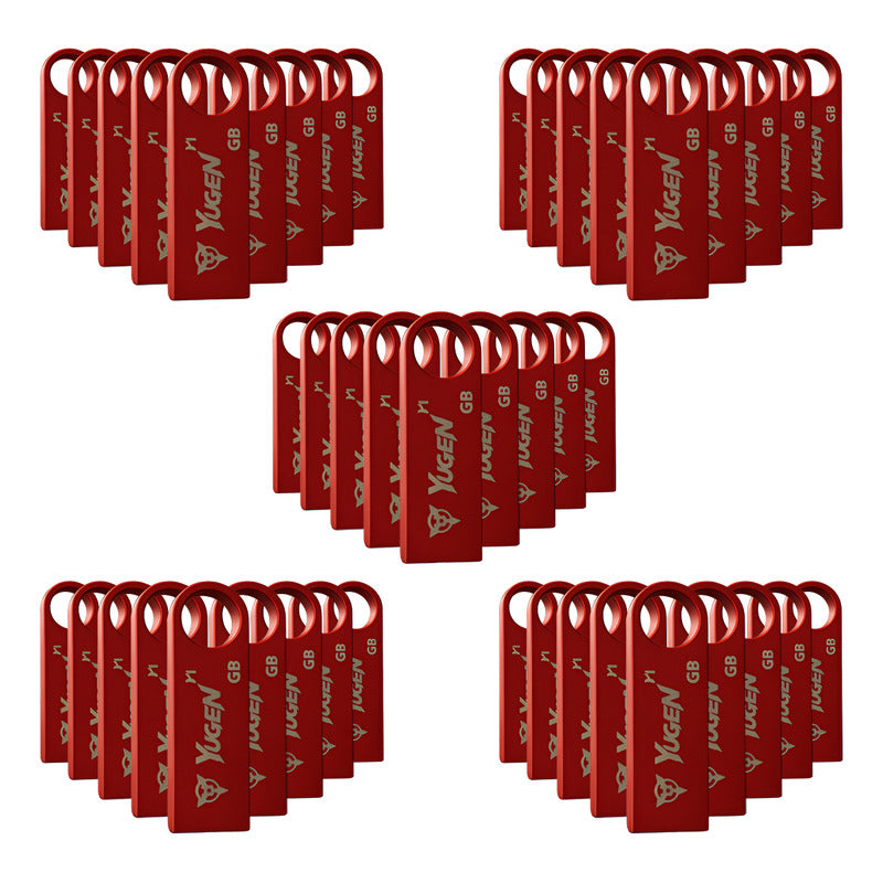 Kit 100 Memoria Usb 8gb Metalica Roja Bulk Suelta Nuevas Y1r Rojo Y1r
