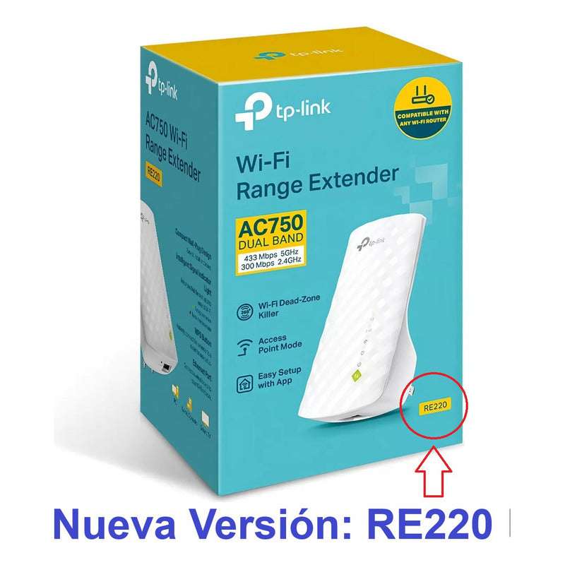 Tp-link Repetidor Extensor De Rango Re220 Ac750 Wi-fi Banda Dual