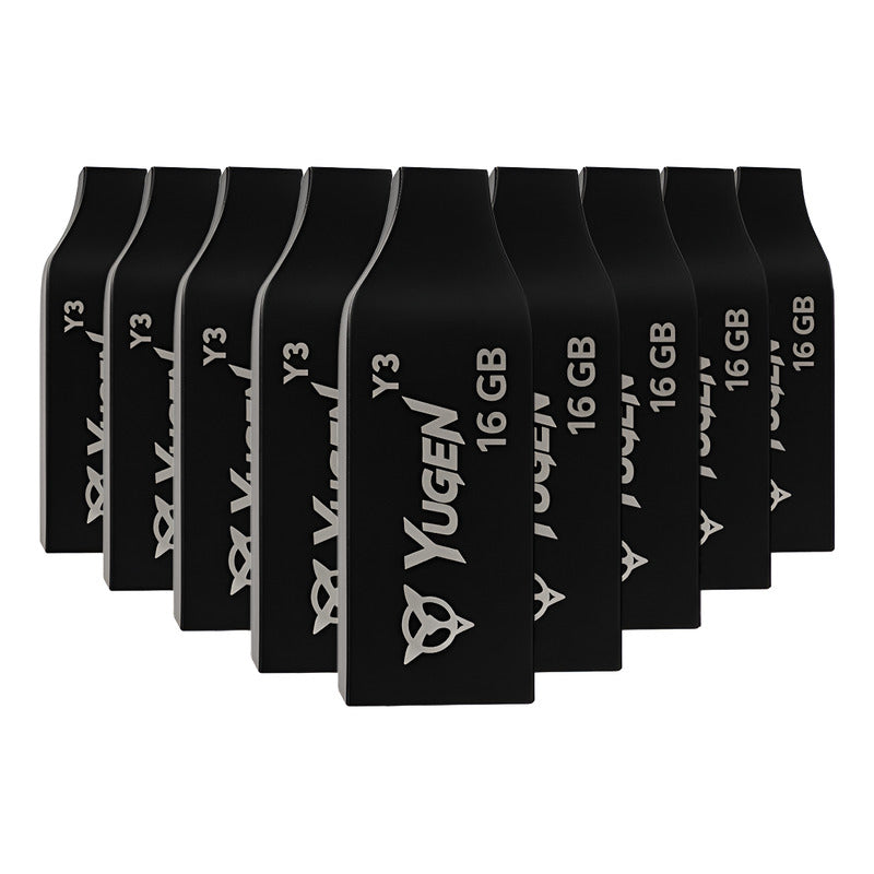 Kit  50 Memorias Usb 16gb Metalica Usb 2.0 Yugen  Negro Y3b Negro Y3b