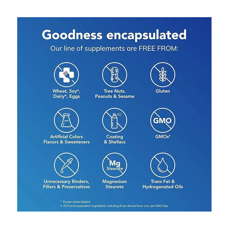 Glicinato De Magnesio Pure Encapsulations Alta Absorción Sin Sabor 90 Cápsulas