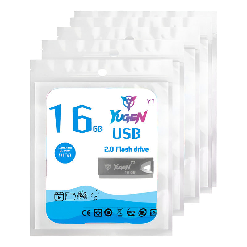 Kit  30 Memorias Usb 16gb Metalica Usb 2.0 Yugen  Plata Y2 Plateado Y2