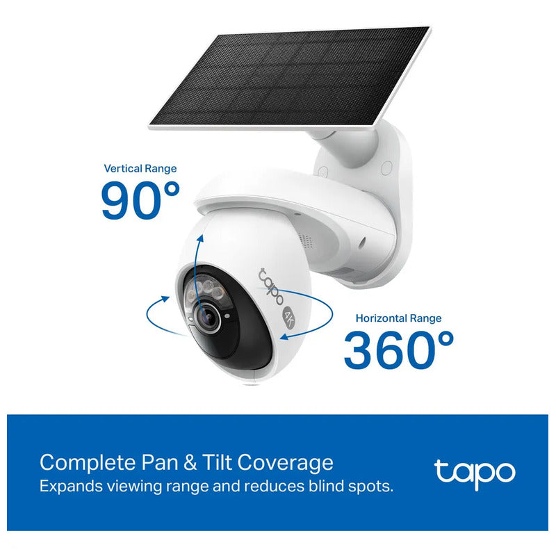 Cámara Inalámbrica 4k Para Exteriores Con Panel Solar 360 Blanco