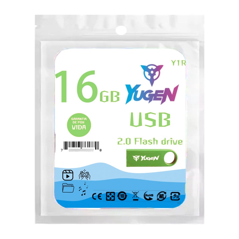 Paquete 30 Memoria Usb 16gb Colores Mayoreo Metálica Yugen Verde Limon Y1
