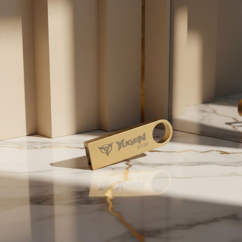 Paquete 100 Memoria Usb 8gb A Granel Metálica Mayoreo Yugen Dorado Y1
