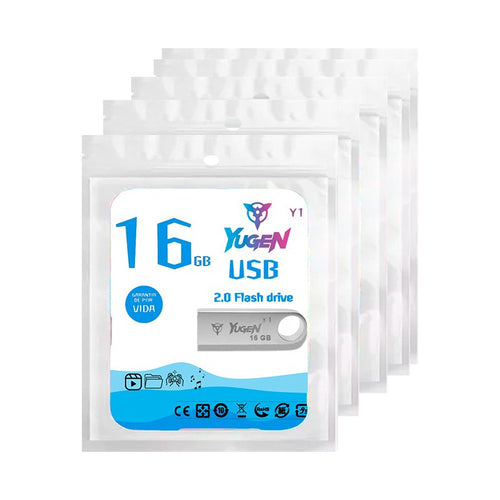 Kit  30 Memorias Usb 16gb Metalica Usb 2.0 Yugen  Y1 Plateado Y1