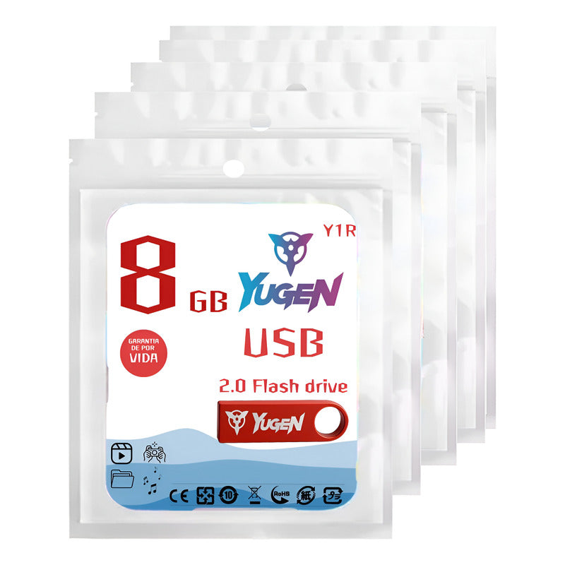 Kit  50 Memorias Usb 8gb Metalica Usb 2.0 Yugen Rojo Y1r