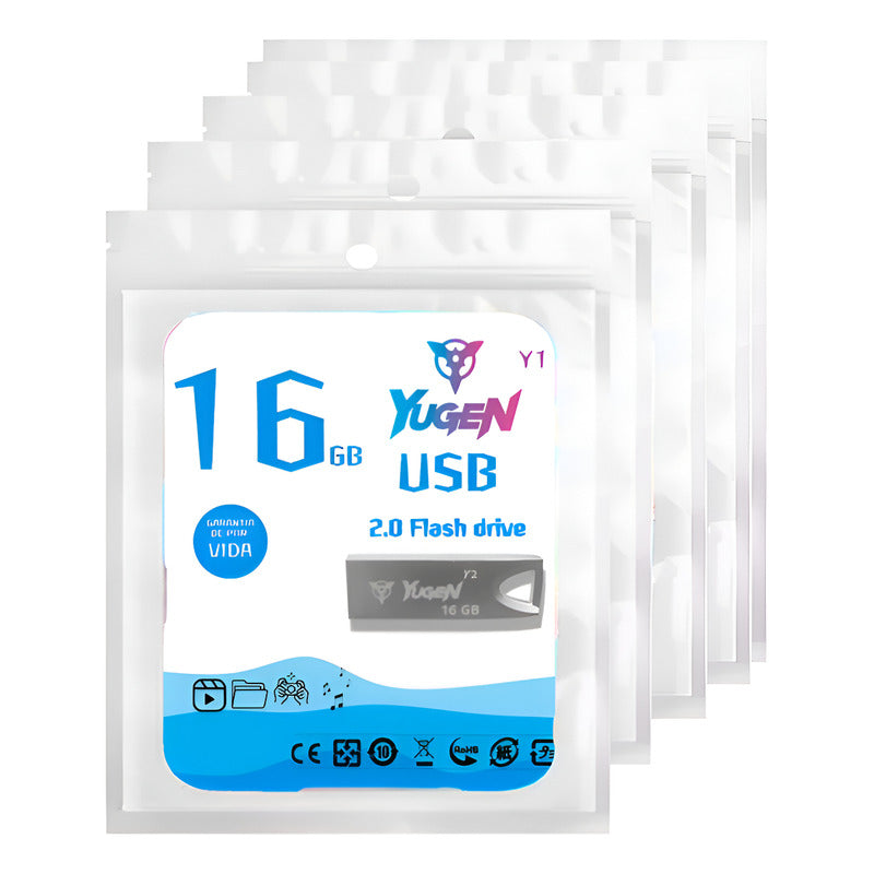 Kit  10 Memorias Usb 16gb Metalica Usb 2.0 Yugen  Plata Y2 Plateado Y2