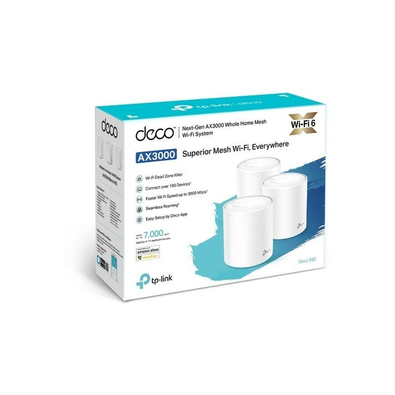 Sistema Wi-fi Mesh, Access Point, Router, Wmm Tp-link Deco V3 Deco X60(2-pack) Blanco Pack X 3 Unidades
