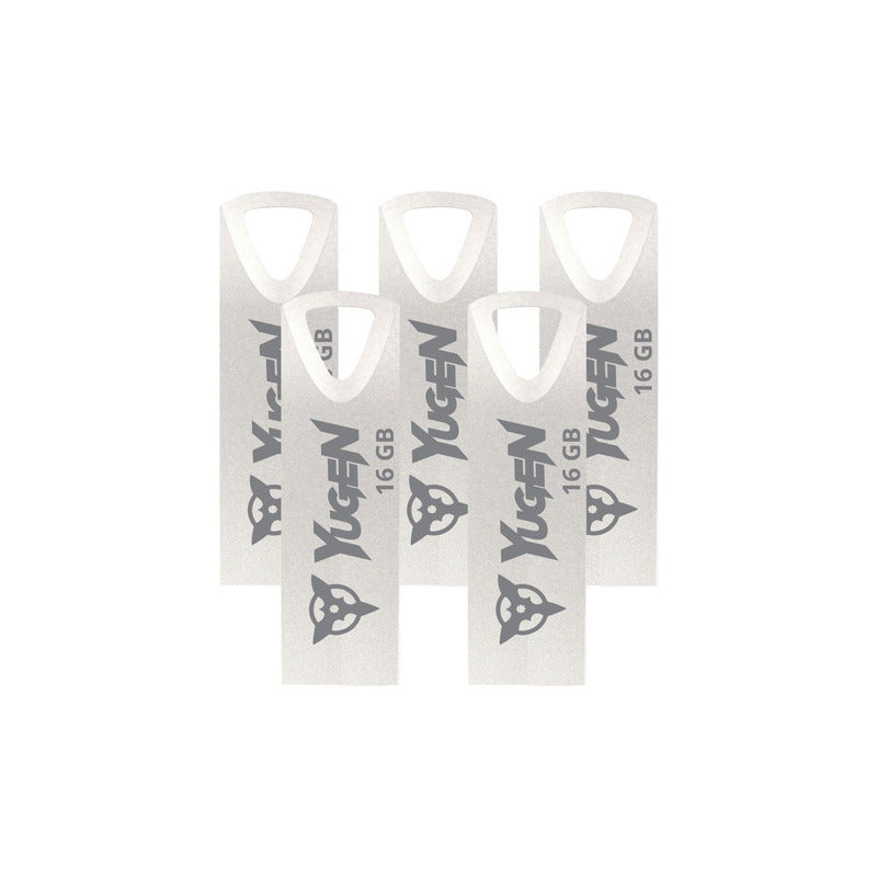 Paquete 100 Memorias Usb 16gb Mayoreo Yugen Metalica Plata Plateado2 Liso
