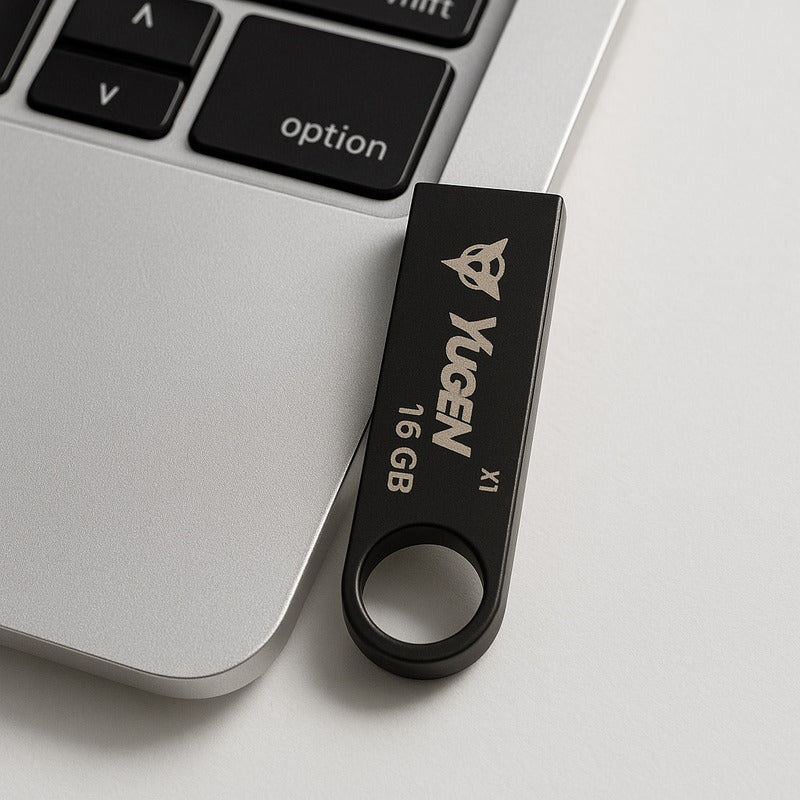 Kit  10 Memorias Usb 16gb Metalica Usb 2.0 Yugen  Negra Y1b Negro Y1b