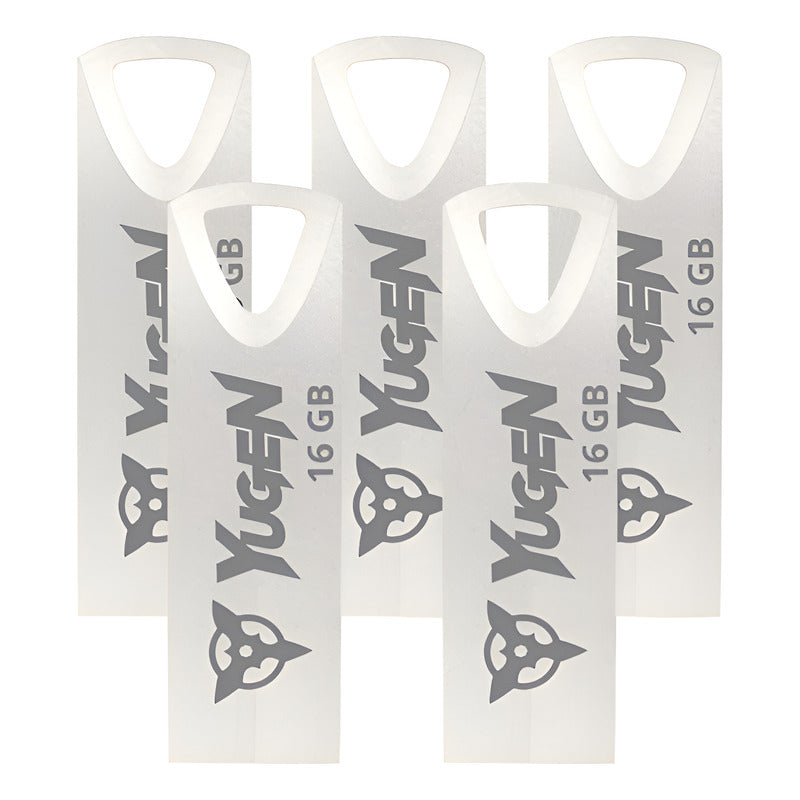 Paquete 30 Memorias Usb 16gb Mayoreo Yugen Metalica Y2 Plateado2 Metal