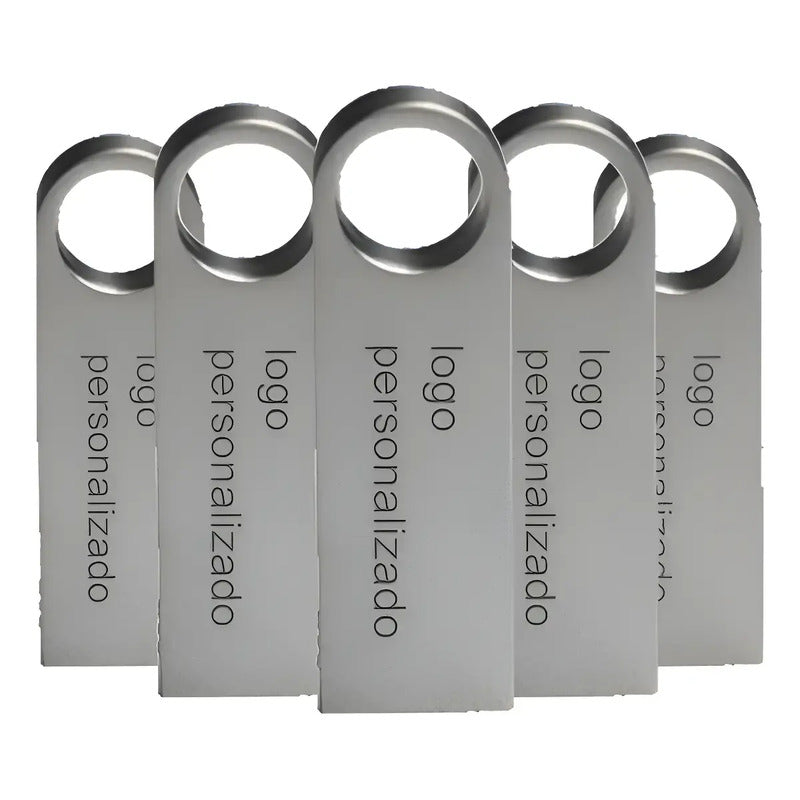 Kit 120 Memorias Usb 16gb Personalizadas Logo Laser Metal /i Plateado Y1