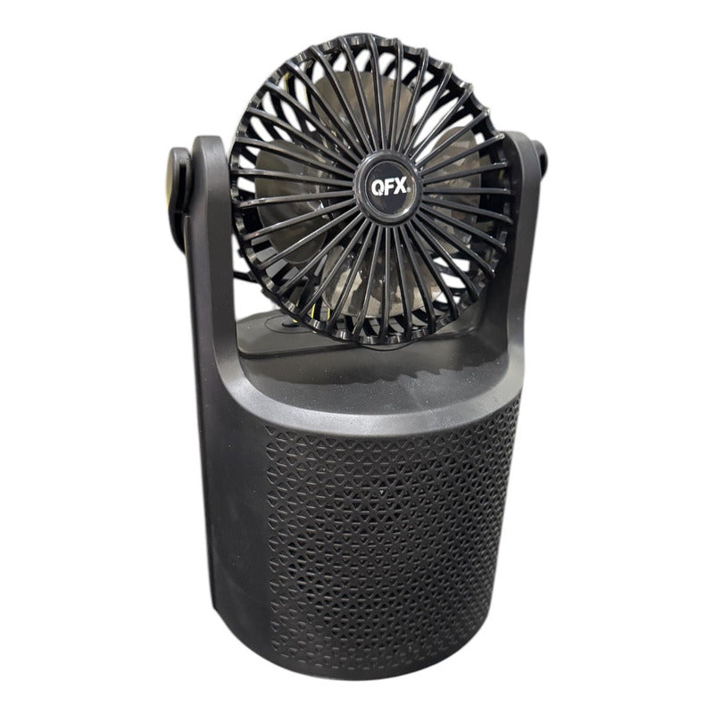 Bocina Recargable Bluetooth Fm Ventilador 4 Usb Sd Tipo C Negro