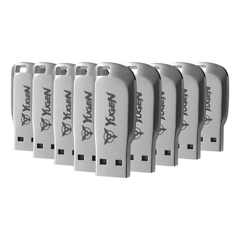 Paquete 50 Memorias Usb 4gb A Granel Metálica Mayoreo Yugen Plateado Y16
